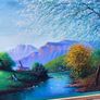 Large Vintage Peruvian Landscape Oil Painting 1993 - Ancash - Signed Angel Rodriguez - Framed Image 5