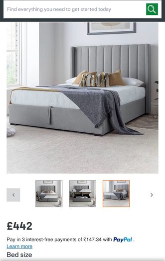Maya Winged Ottoman Storage Light Grey Upholstered - King Bed 5ft Frame Only