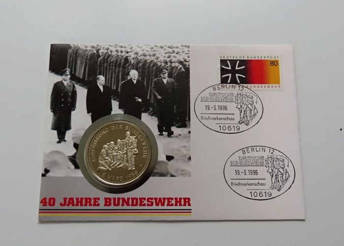 German Military coin-medal stamp cover 1956 - 1996