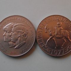 Great Britain. 2 coins@25 New Pence (1977&1981)