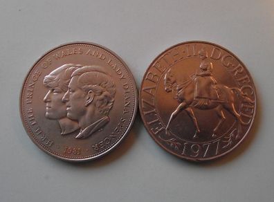 Great Britain. 2 coins@25 New Pence (1977&1981)
