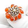Carnelian Flower Cluster Silver Ring Image 5