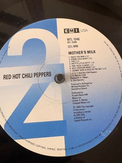 Red Hot Chili Peppers - Mothers Milk (First Press)