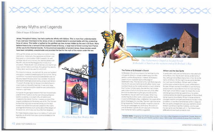 2016 Jersey Stamp Year Book (hardback) issued by Jersey Post with 28 images of contents