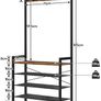 Rustic Coat Stand with Shoe Storage Bench Image 2