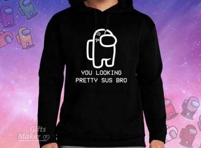 You Look SUS Among Us Gamer Hoodies, Crewmate Sweatshirt, Imposter Hoodie, Gaming Kids Sweatshirt, Christmas Birthday Gift for Friend