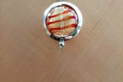 Silver and glass swirl pendant