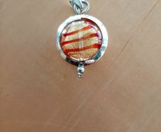 Silver and glass swirl pendant