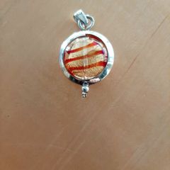 Silver and glass swirl pendant