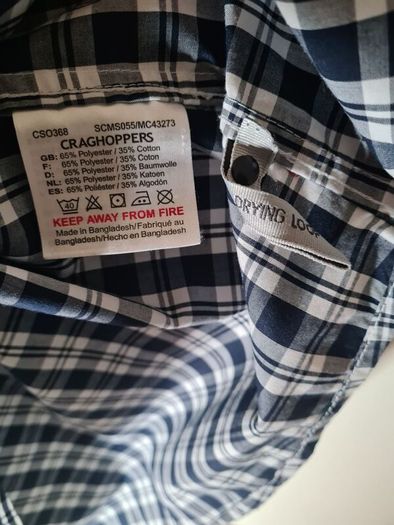 mens CRAGHOPPERS SOLARShield Check shirt sleeve Size XXL 2XL extra large EU 50 walking hiking