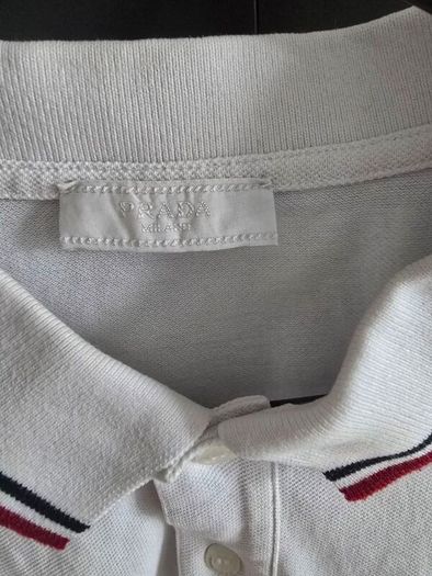 Prada White Cotton Polo Xxl