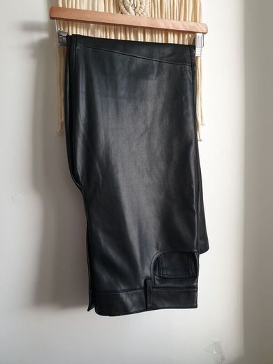Mango faux leather trousers size uk 14