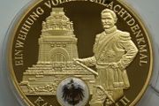 Kaiser Wilhelm II 24 Karat Gold plated Proof 1813 Monument to the Battle of the Nations