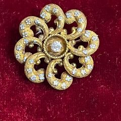 14kt gold pin wheel brooch