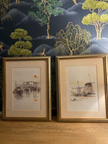 Two lovely matching prints by danish artist Mads Stage