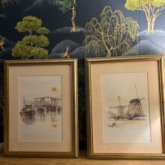 Two lovely matching prints by danish artist Mads Stage