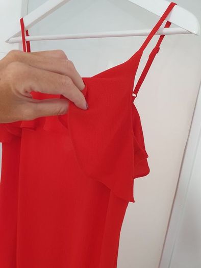 PRIMARK red frill slip dress Sz 14 - Bnwt Rrp 16
