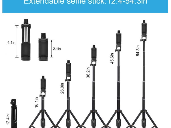 2in1 Portable Mini Cellphone Selfie Stick Tabletop Tripod With Remote Controller