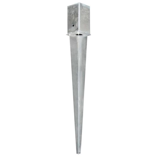 Ground Spikes 6 pcs Silver 8x8x76 cm Galvanised Steel