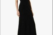 Karen Millen Crossover Neck Side Split Maxi Dress, Black size 10