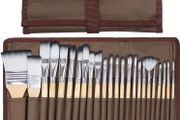 Art Paint Brushes Set for Watercolor, Acrylic, Oil, Rock Painting, Nail Brush, 24 Different Sizes with Organizing Case for Artists, Adults &amp; Kids