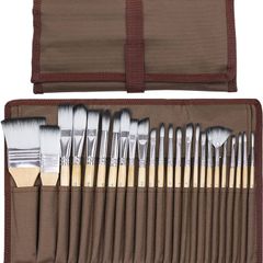 Art Paint Brushes Set for Watercolor, Acrylic, Oil, Rock Painting, Nail Brush, 24 Different Sizes with Organizing Case for Artists, Adults & Kids