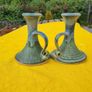 Vintage Stoneware Jackson Pottery Larger Candle Holders Pair.  Kilkenny Irish Studio Art Image 6