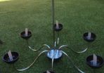Two chandeliers for sale. Both in good condition. One of the cups is damaged (see photos for better description) not noticeable when hung. Everything else in good condition