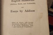 Selection From Thackeray's English Humorists. (addison,steel,and Goldsmith) And Essays By Addison. 1918 Hardback In Fair Condition.  See Photos For Same.