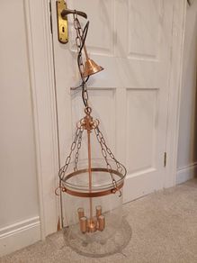 Coper & Glass Bell Jar Pendant Light