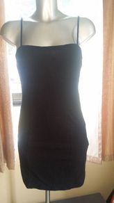 Forever 21 black stretch strappy mini dress size L UK12 EU40 Postage included