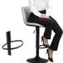 _Set of 2 Bar Chairs, High Stools, Kitchen Seat, Adjustable Height, with Backrest and Padded Seat, Metal Footrest, PU Padded Surface, Load 120 kg, Gray Image 3