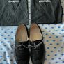 Chanel 100% calfskin leather brogues oxfords unisex wingtip size 4.5 Image 2