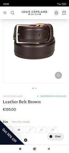 Louis Copeland & Sons mens leather belt