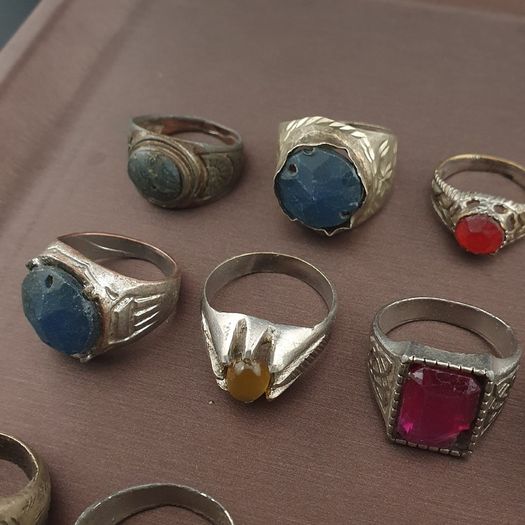 Collectible Antique Brass Rings 15 Mixed Vintage Handmade Designs
