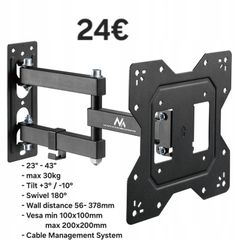 TV Wall Mount Bracket Tilt Swivel Full Motion 23-43"
