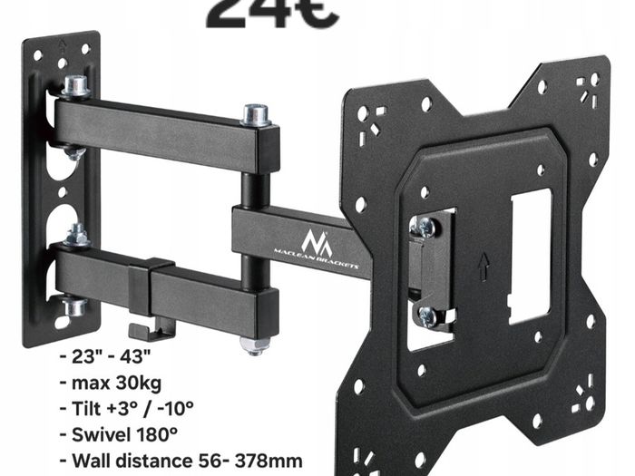 TV Wall Mount Bracket Tilt Swivel Full Motion 23-43"