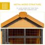 PawHut Rabbit Hutch Guinea Pig Hutch Wood-metal Elevated Guinea Pig House Pet Bunny Cage for Outdoor 122 x 63 x 92cm Light Yellow Image 5
