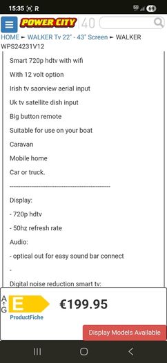 12v or mains smart tv