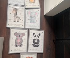7 nursery framed pics A3