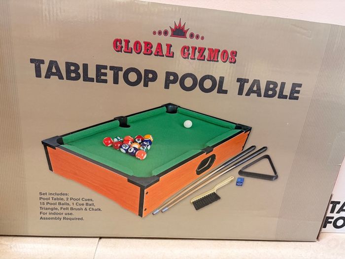 pool table and  football table
