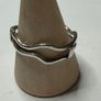 Handmade sterling silver wave ring with blue sea glass size T 1/2 Image 4