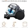 Cylinder Bagless Vacuum Cleaner with HEPA filter for Hardfloor, Carpet & Car, Compact & Lightweight, 700W, 1.5L, Black Image 9