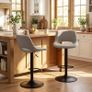 Bar Stools Set of 2 Modern Breakfast Barstools, Adjustable Swivel Counter Height Bar Chairs Faux Leather Upholstered Counter Stools with Hollow Back for Kitchen Island, Grey Image 3