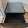 IKEA Black Brown Bedside Table / Nightstand with Glass Top Image 4