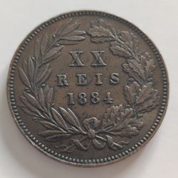 Portugal 20 Reis 1884. Luiz I