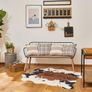 Cowhide Rug (4.6ft x 5.2ft) - Cow Print Area Rug for a Western Boho Decor - Synthetic, Cruelty-Free Animal Hide Carpet with No-Slip Backing Image 2
