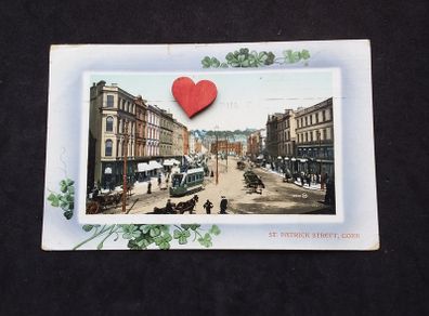 Ireland Postcard : A Shamrock Framed , St. Patrick's Street , Cork - 1900s