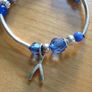 Silver & blue Beaded Bracelet Image 3