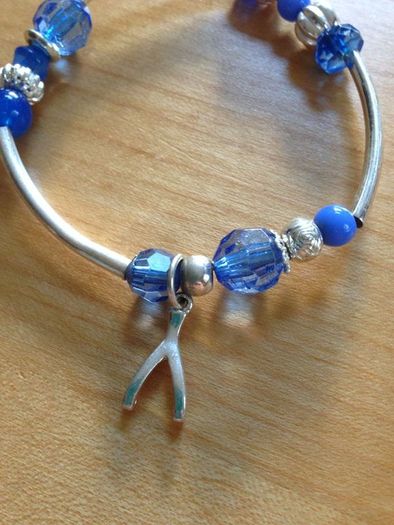 Silver & blue Beaded Bracelet